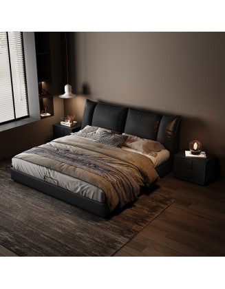 Genuine leather Italian luxury double bed
