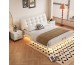 Modern double bed with light luxury sensor lamp and floating bed