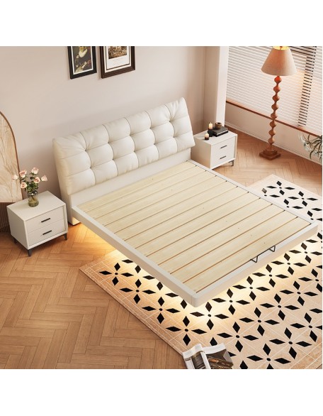 Modern double bed with light luxury sensor lamp and floating bed