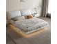 Induction light floating bed, light luxury leather bed