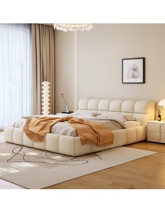 Modern minimalist Italian-style master bedroom storage double bed