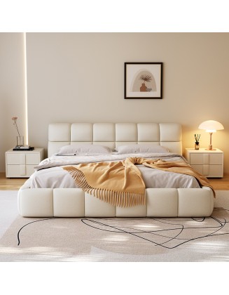 Modern minimalist Italian-style master bedroom storage double bed