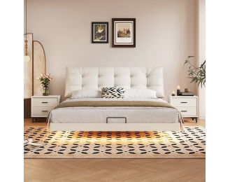 Modern double bed with light luxury sensor lamp and floating bed