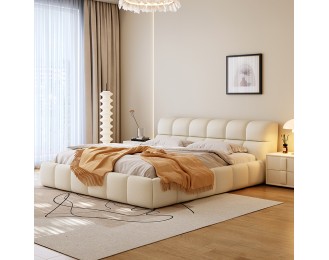 Modern minimalist Italian-style master bedroom storage double bed