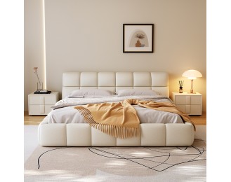 Modern minimalist Italian-style master bedroom storage double bed